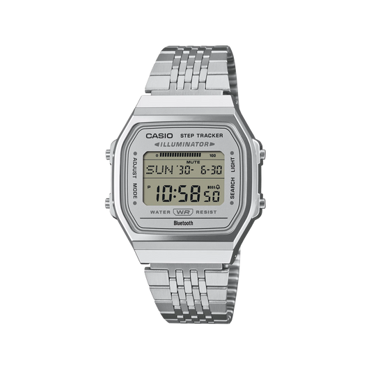Casio Vintage Bluetooth Digital White/Silver ABL100WE-7A