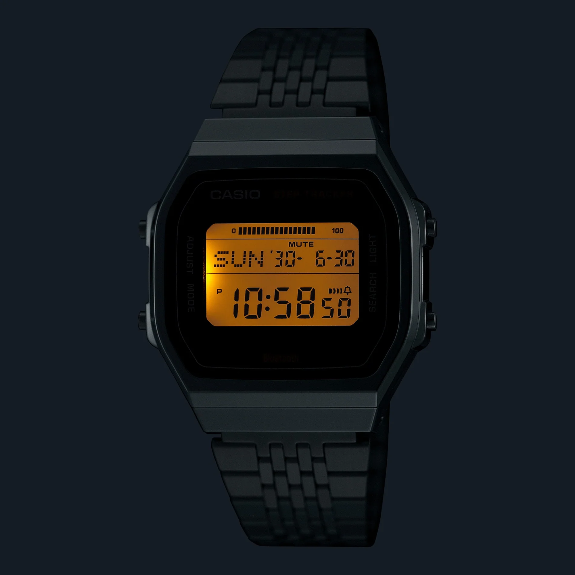 Casio Vintage Bluetooth Digital White/Silver ABL100WE-7A