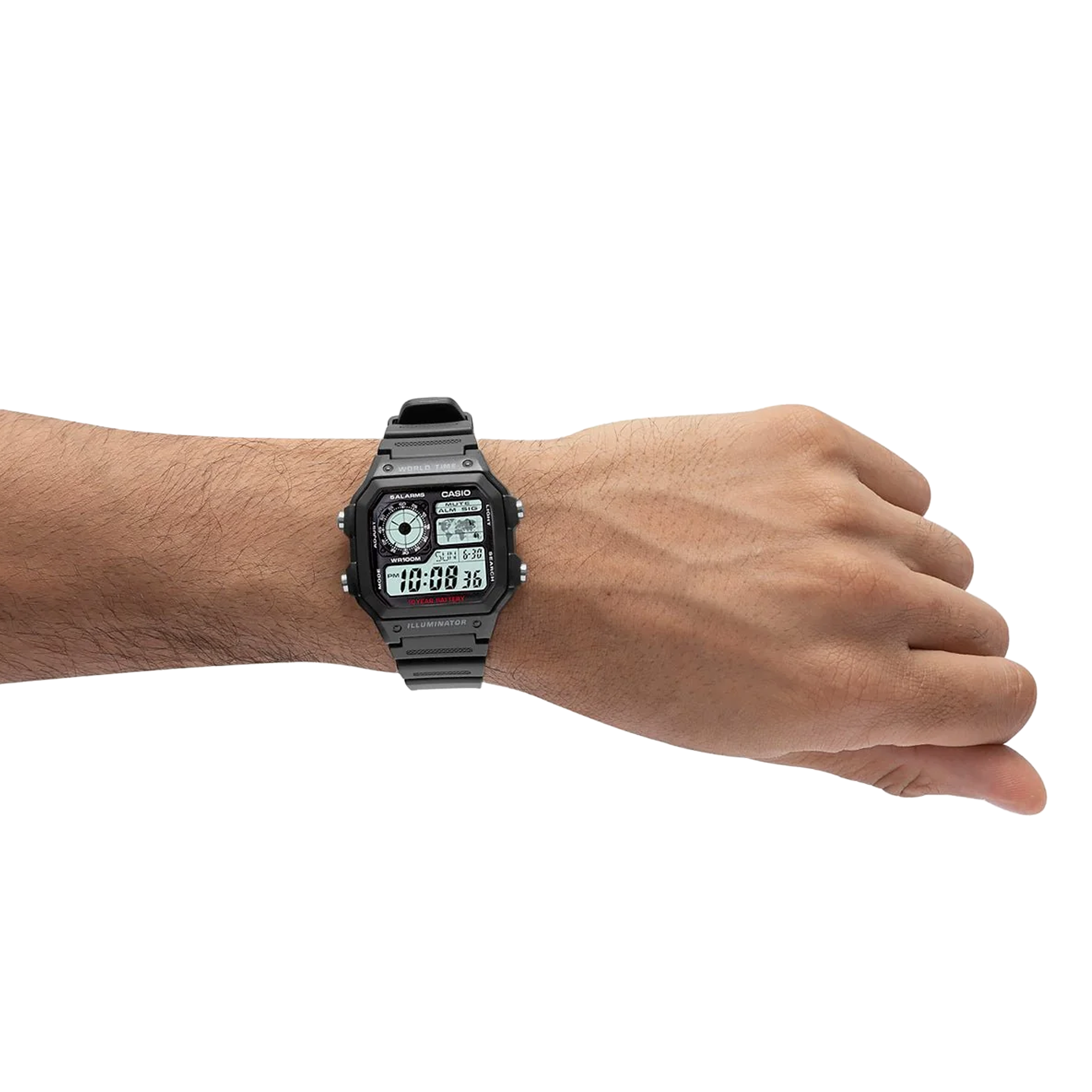 Casio World Time Digital AE1200WHB-1A Black