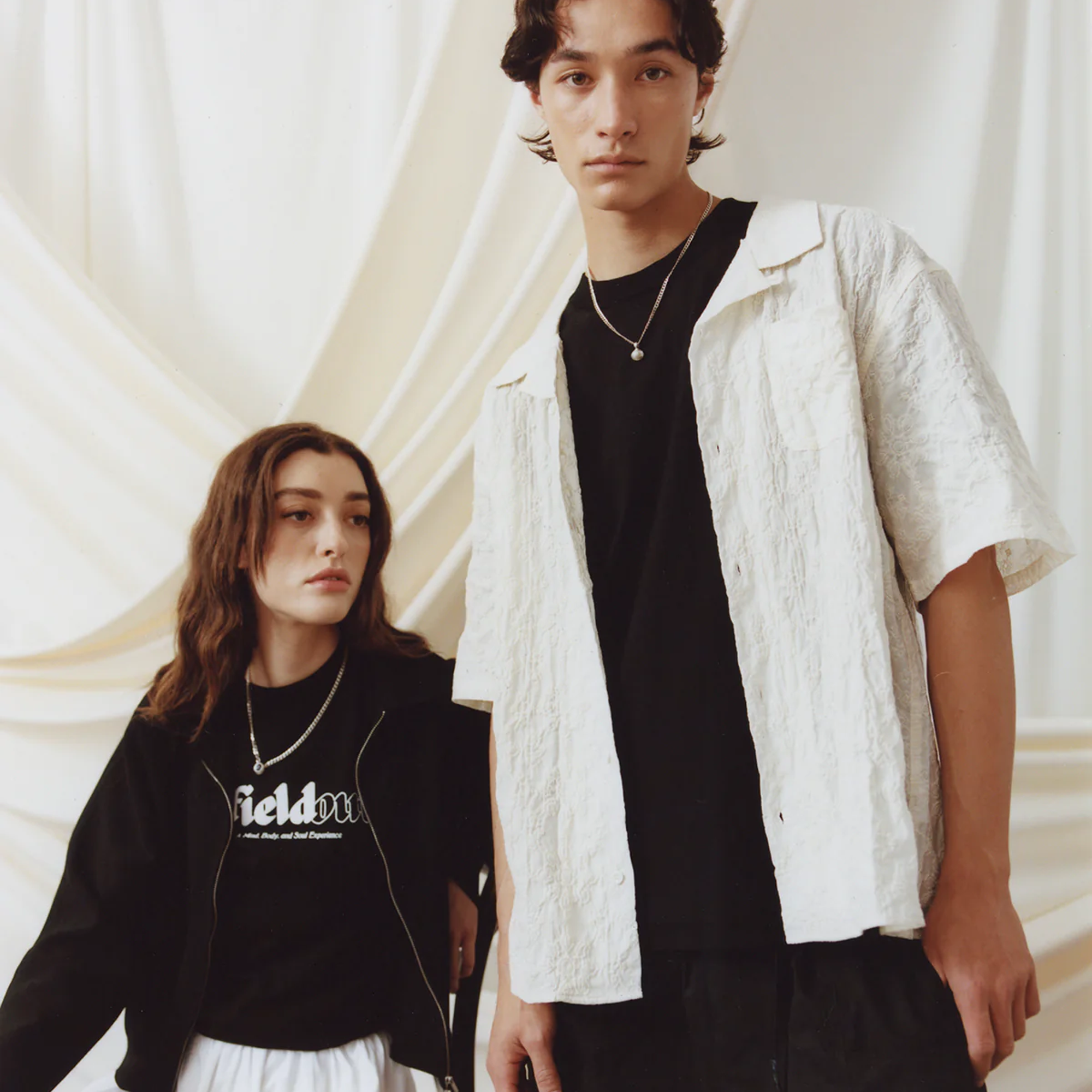 Afield Out Floral Button Up Bone