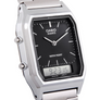 Casio | Mens Dress Duo | Black Face/Silver Tone Metal Band | AQ230A-1DS