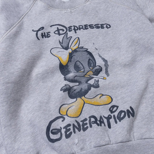 Aries Destroyed Weedie Pie Raglan Sweat Light Grey Marl AR2002103