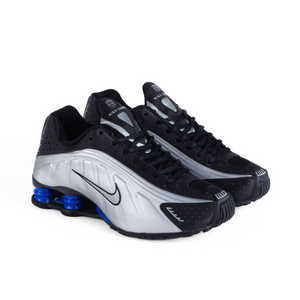 Nike Women s Shox R4 Black Metallic Silver Racer Blue AR3565 006