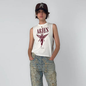 Aries Faded Nirvana Muscle Vest Off White AR4002703