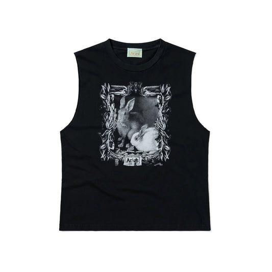 Aries Faded Bunny Muscle Vest Black AR4002903