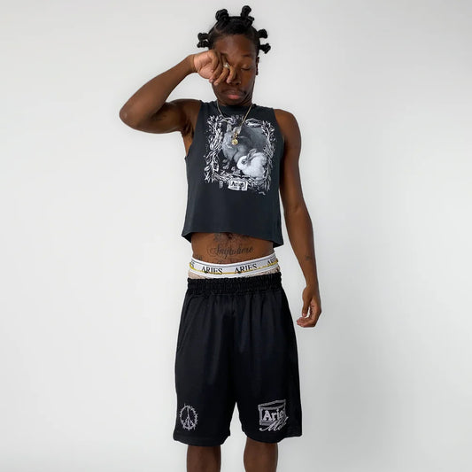 Aries Faded Bunny Muscle Vest Black AR4002903