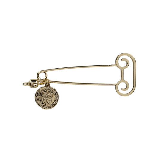 Aries Column Safety Pin Gold