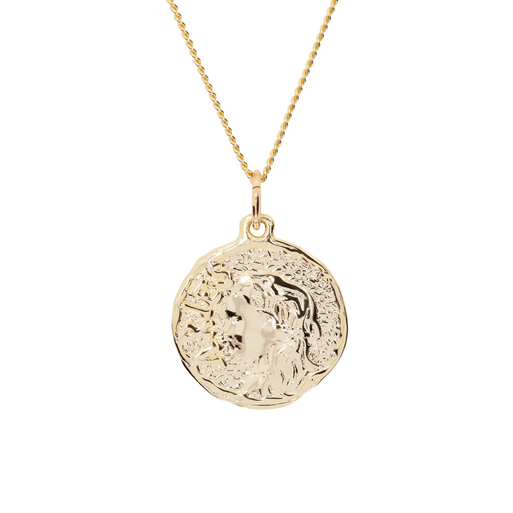 Aries Chain Necklace With Roman Coin Pendant Gold AR9020903