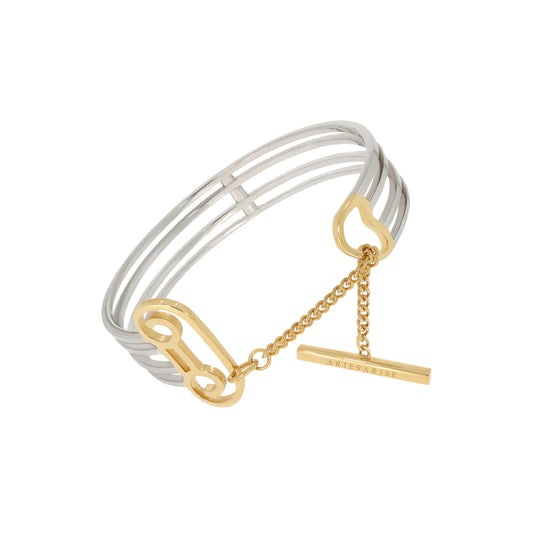 Aries Column Bangle Silver/Gold