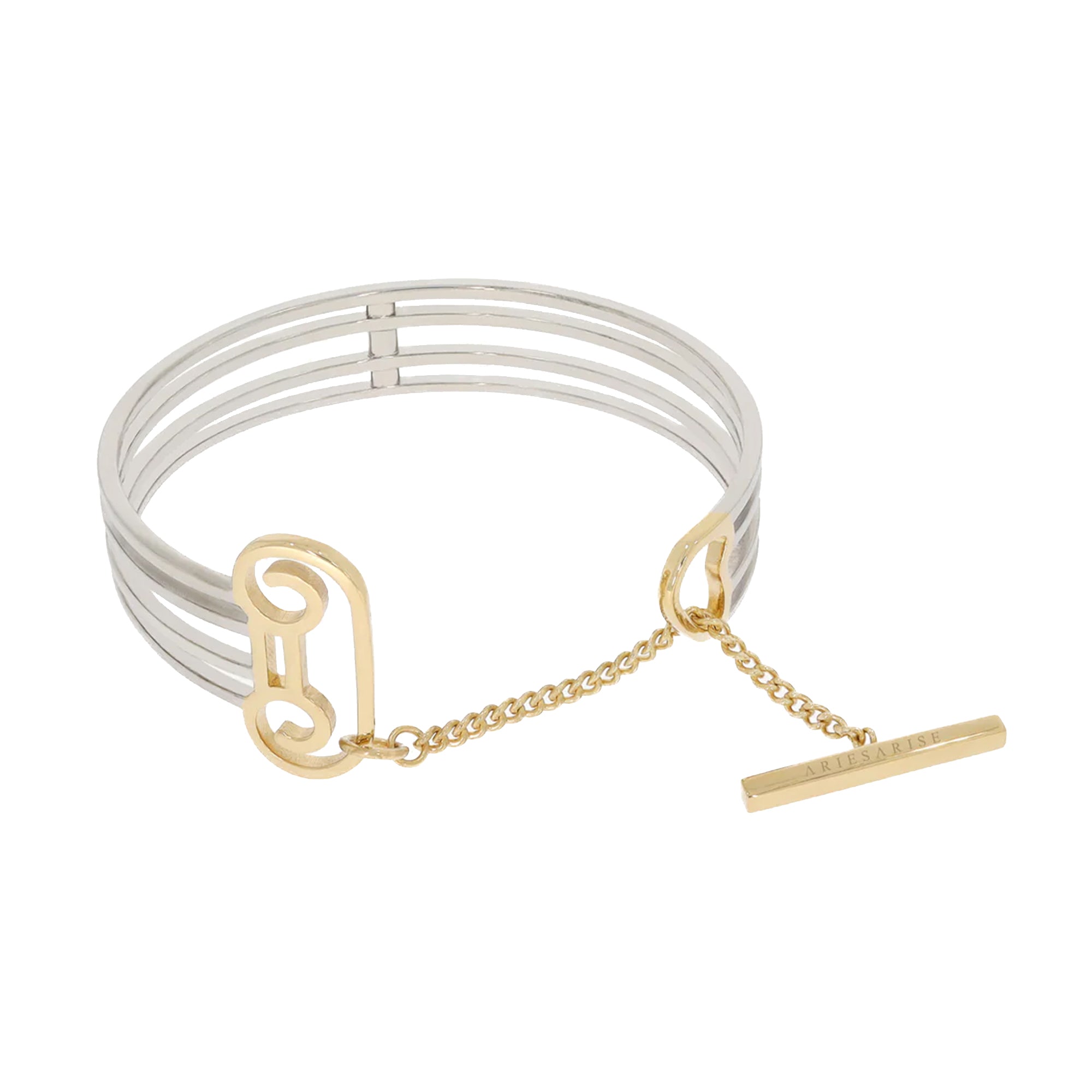 Aries Column Bangle Silver/Gold