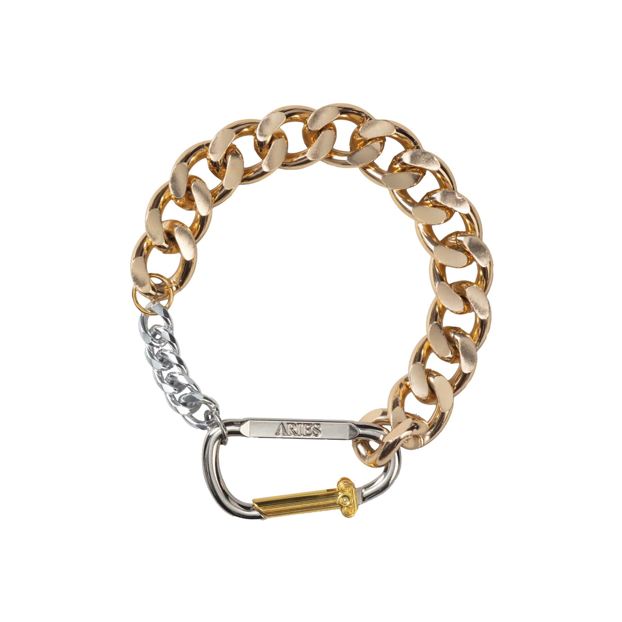 Aries Column Carabiner Gold Chunky Necklace Gold AR9026203