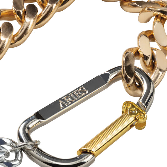Aries Column Carabiner Gold Chunky Necklace Gold AR9026203