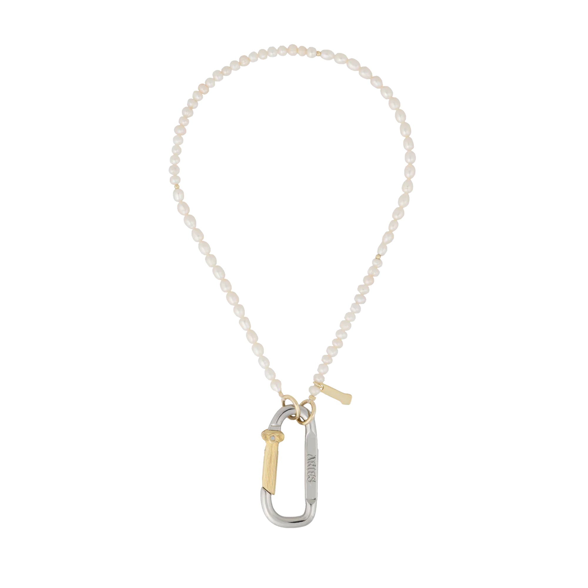 Aries Mini Carabiner Pearl Necklace Pearl AR9026703