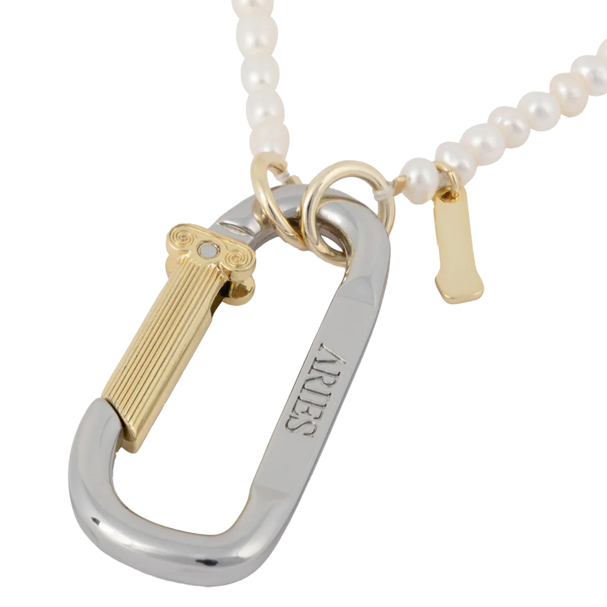 Aries Mini Carabiner Pearl Necklace Pearl AR9026703