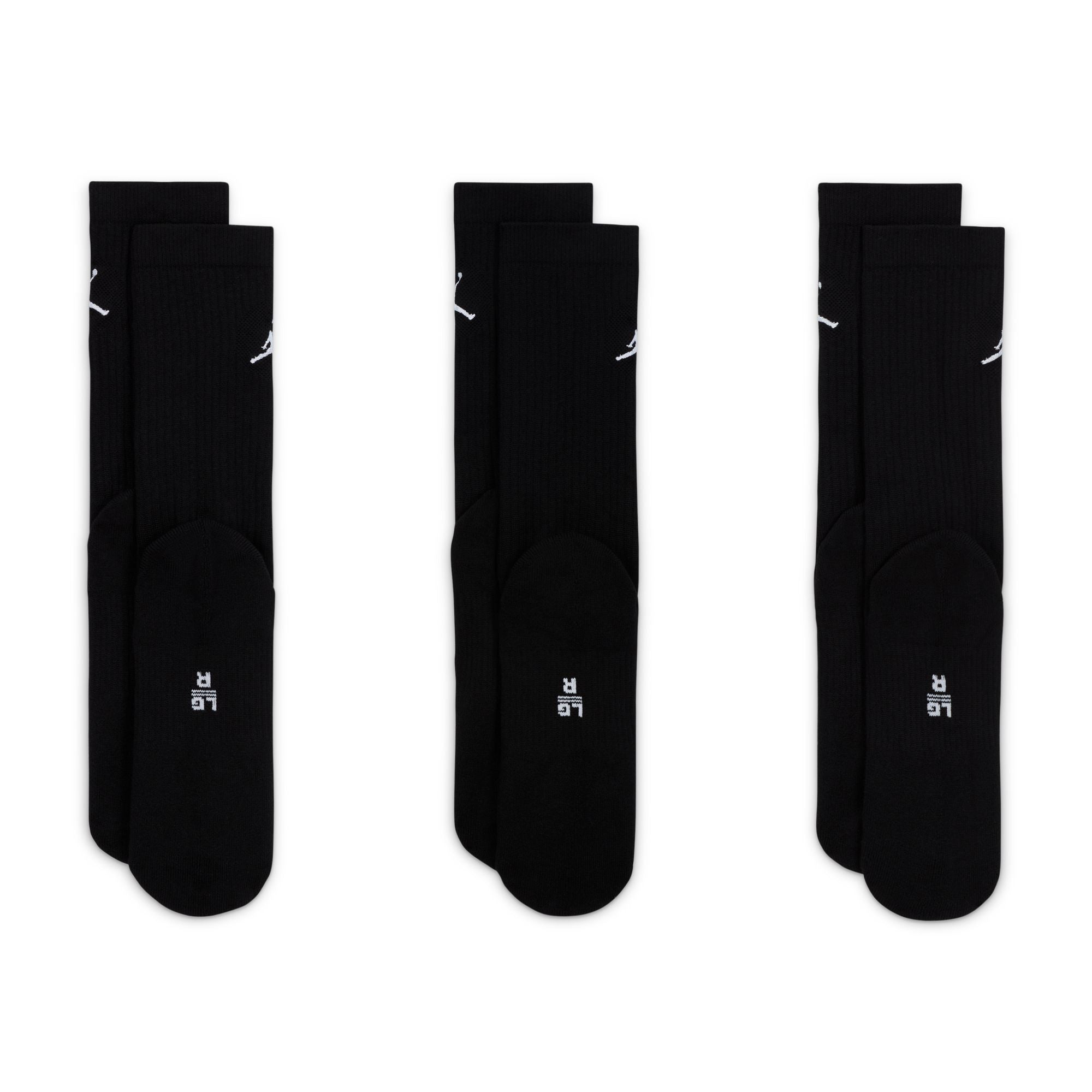 Nike Jordan Everyday Crew Socks (3 Pairs) Black/White DX9632-010
