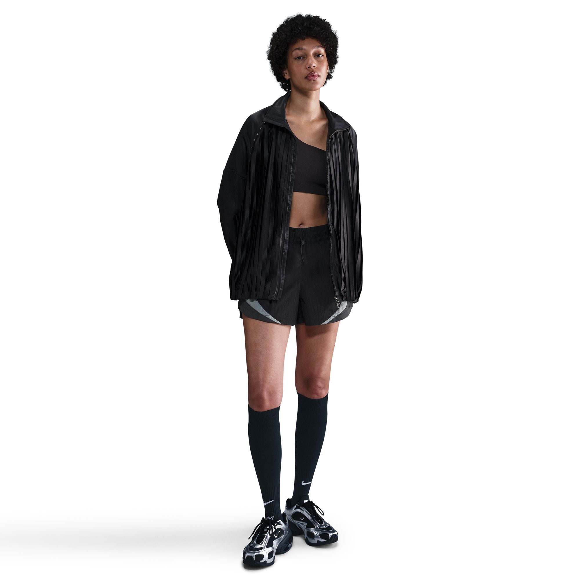 Nike Women's Sportswear Collection Pleated Track Jacket Black/Black HJ0516-010