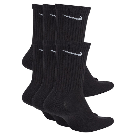 Nike Everyday Cushioned Training Crew Socks (6 Pairs) Black/White SX7666-010