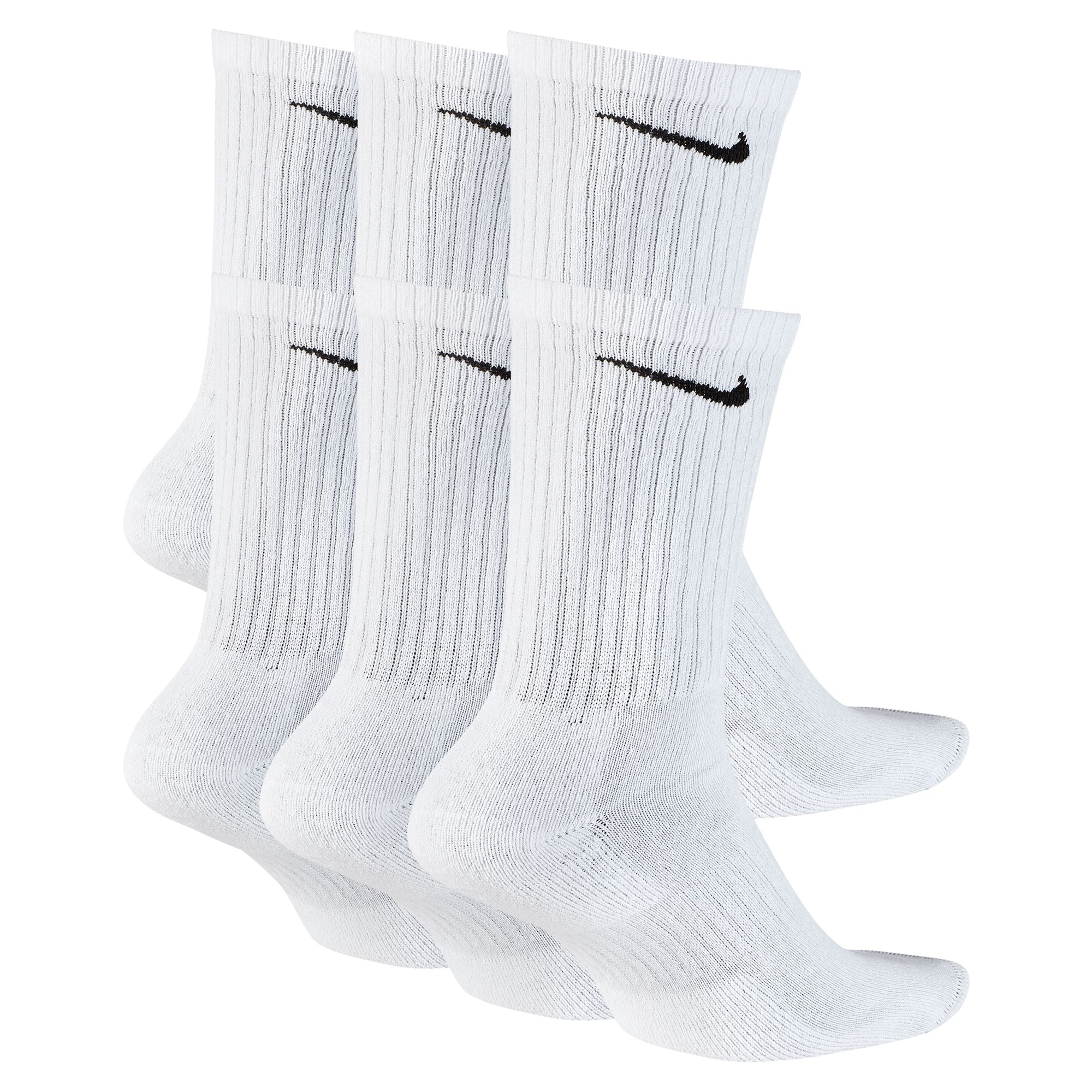 Nike Everyday Cushioned Training Crew Socks (6 Pairs) White/Black SX7666-100