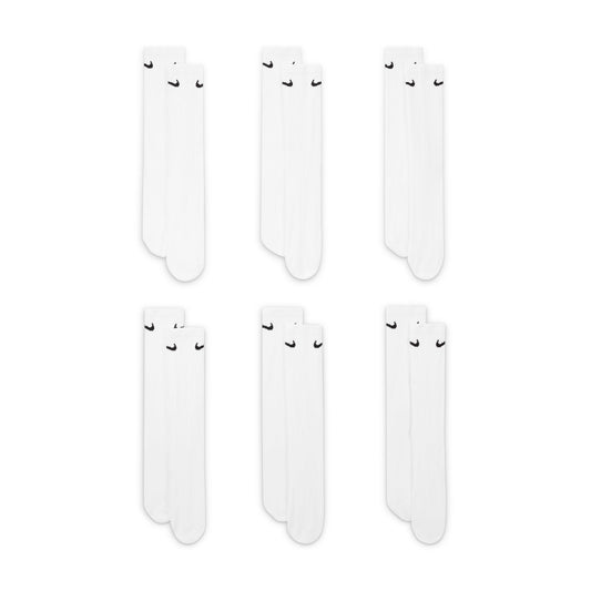 Nike Everyday Cushioned Training Crew Socks (6 Pairs) White/Black SX7666-100
