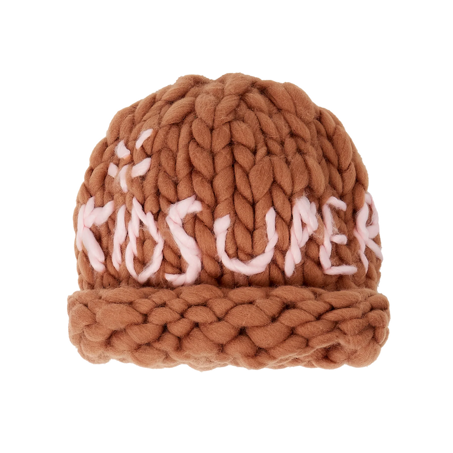 Kidsuper Hand Knit Chunky Knit Beanie Light Brown