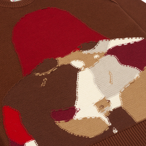 Kidsuper Reverse Intarsia Knit Figure Sweater Brown