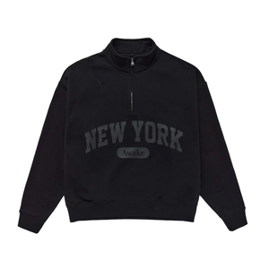 Awake NY Script Quarter Zip Black