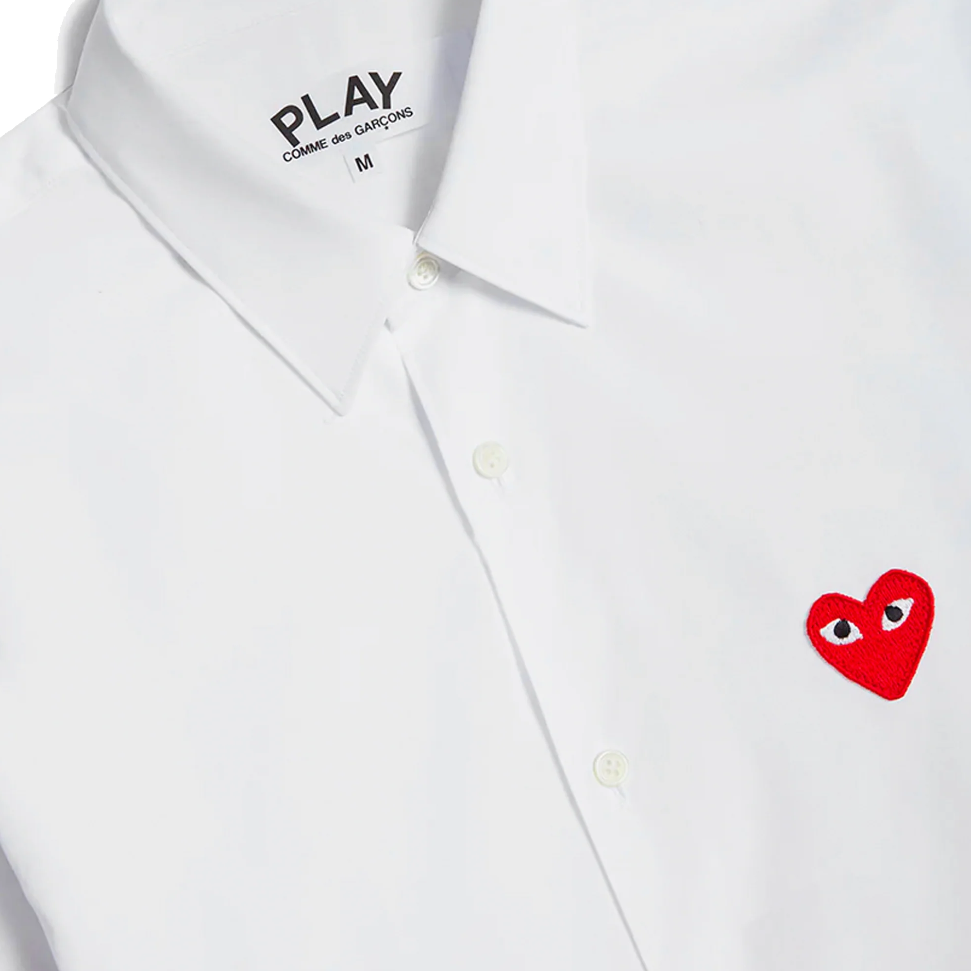 Comme Des Garcons Play Shirt Red Emblem White AX-B002-051
