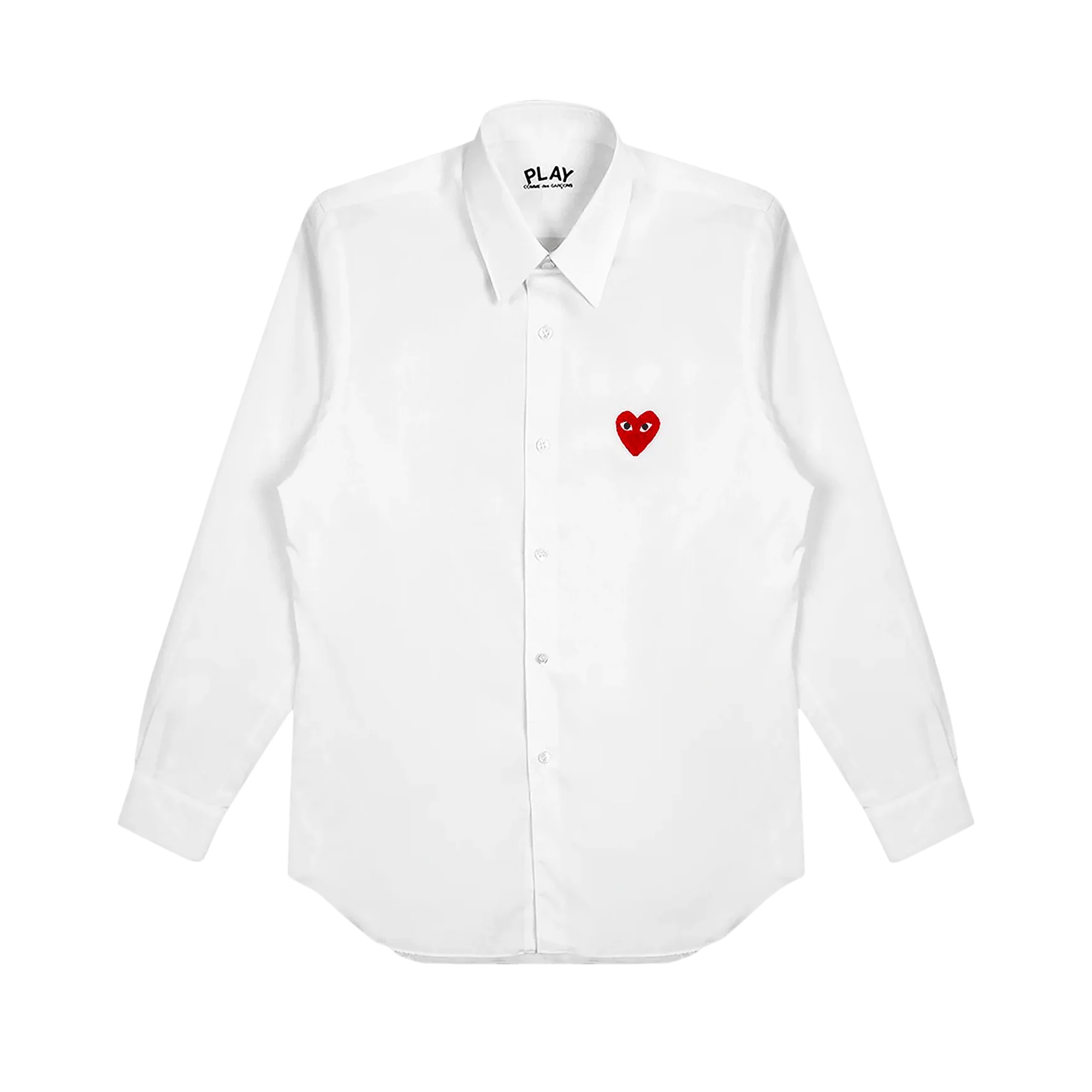 Comme Des Garcons Play Shirt Red Emblem White AX-B002-051