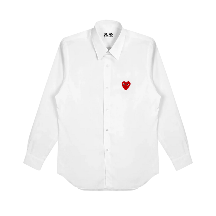 Comme Des Garcons Play Shirt Red Emblem White AX-B002-051