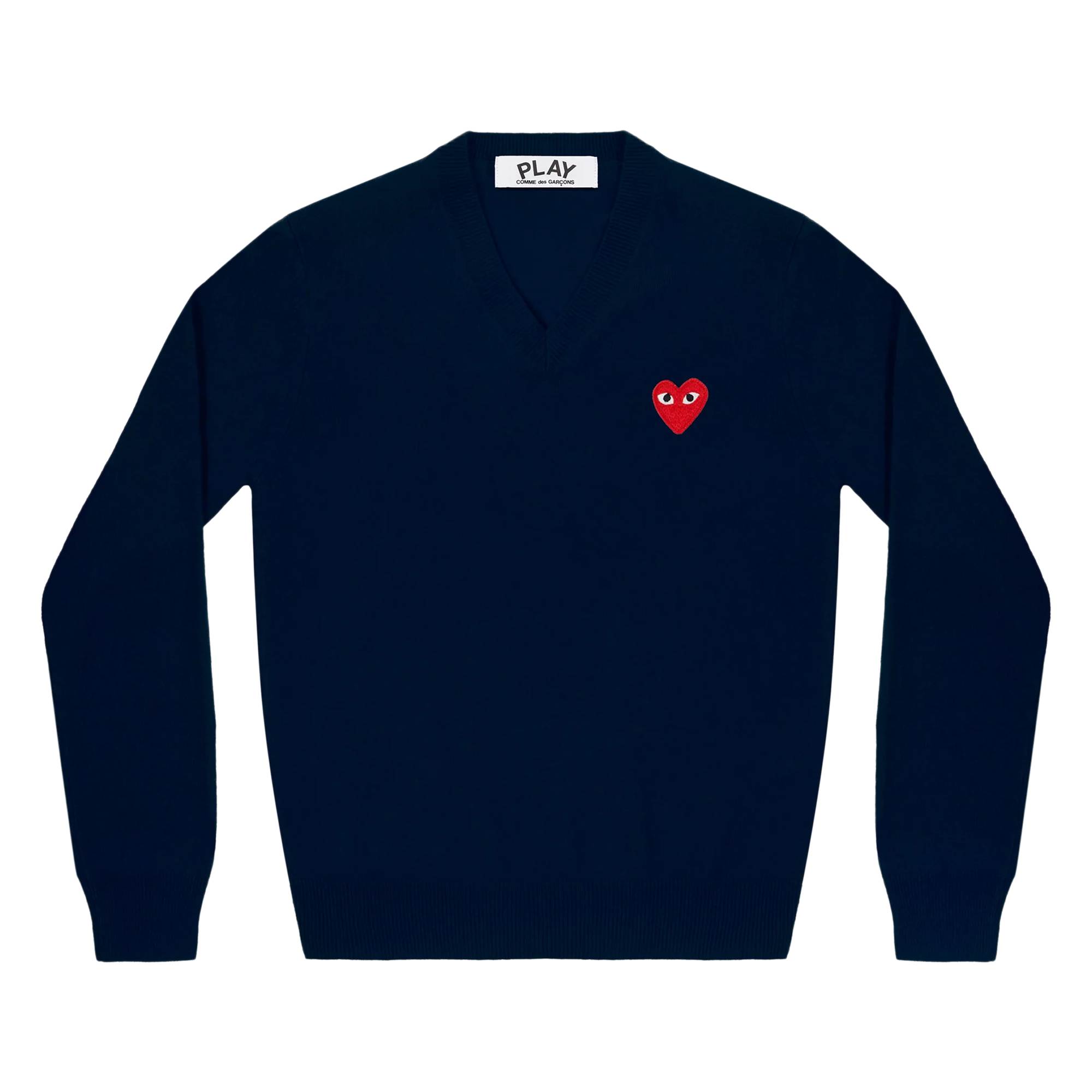 Comme Des Garcons Play Sweater Red Emblem Navy AX-N002-051