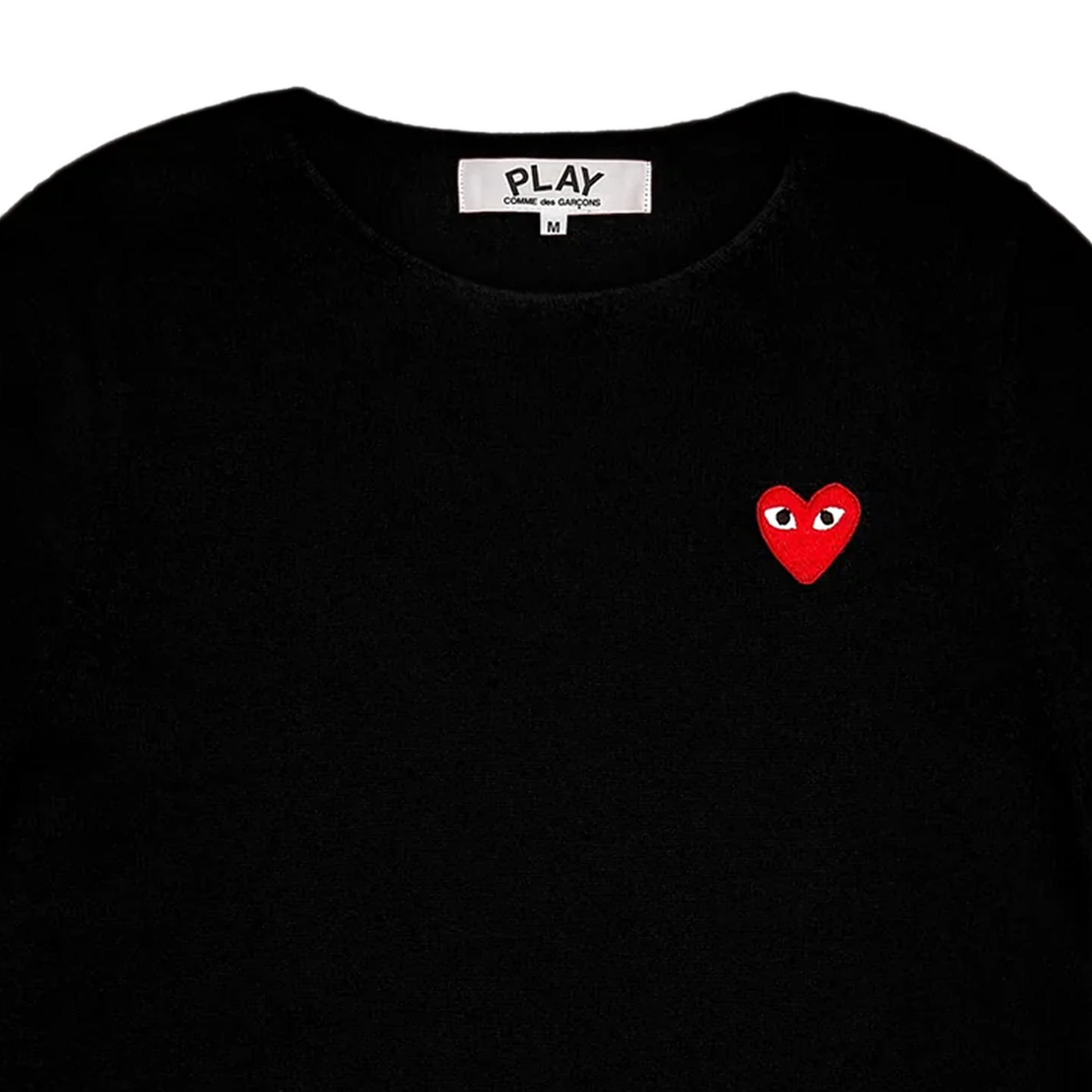 Comme Des Garcons PLAY Sweater Red Emblem Black AX-N068-051