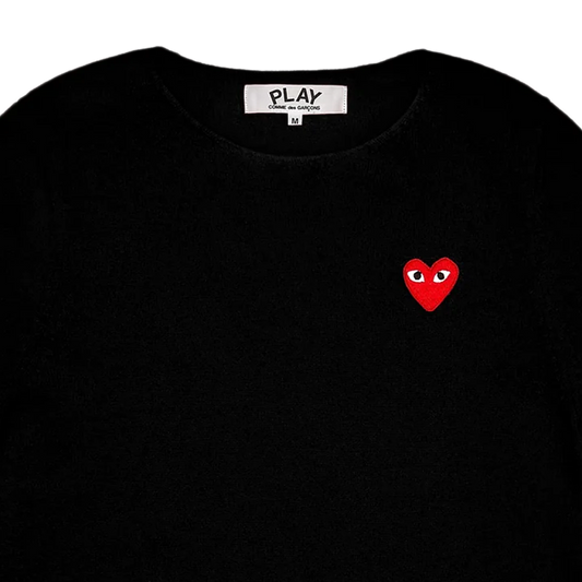 Comme Des Garcons PLAY Sweater Red Emblem Black AX-N068-051
