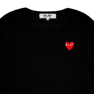 Comme Des Garcons PLAY Sweater Red Emblem Black AX-N068-051