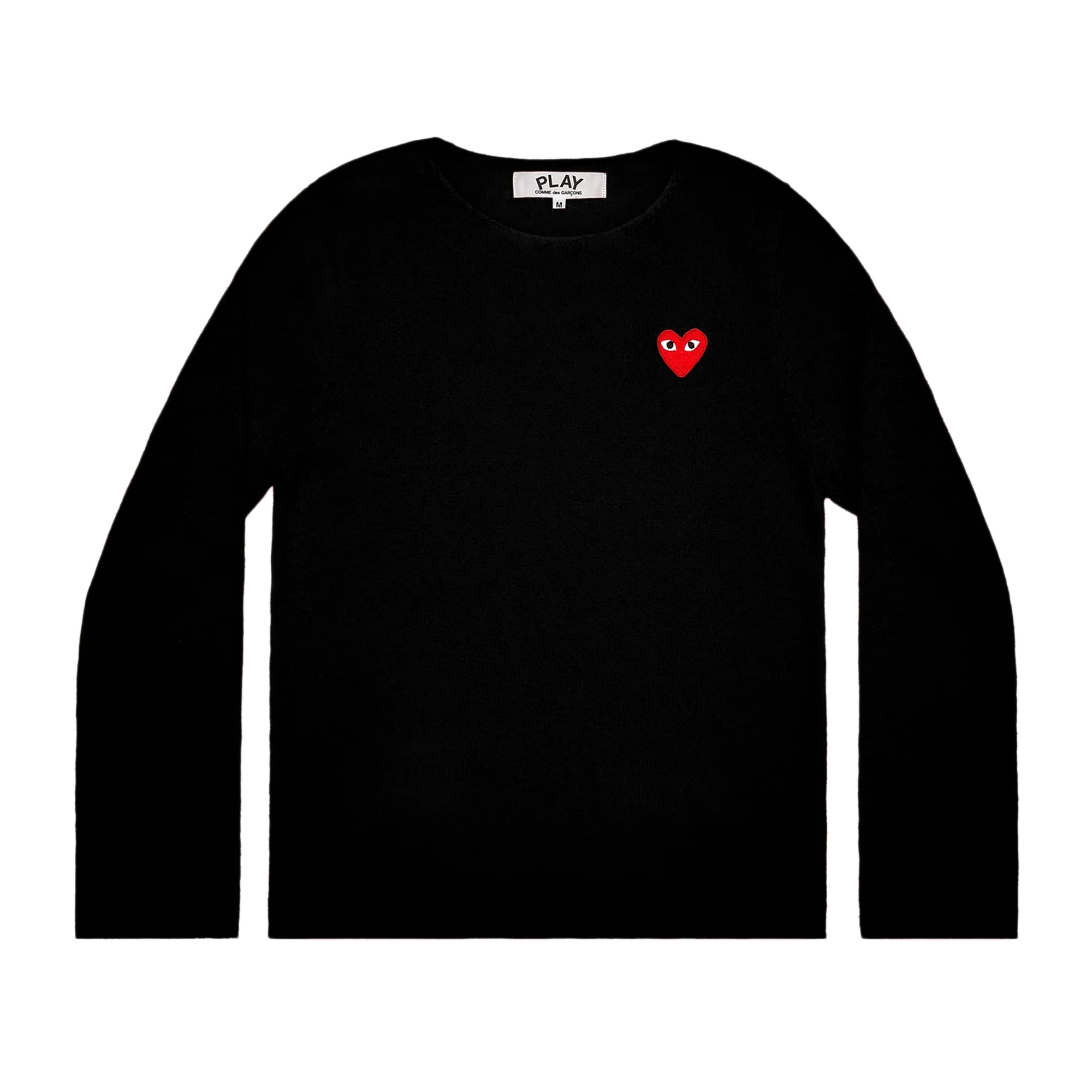 Comme Des Garcons PLAY Sweater Red Emblem Black AX-N068-051