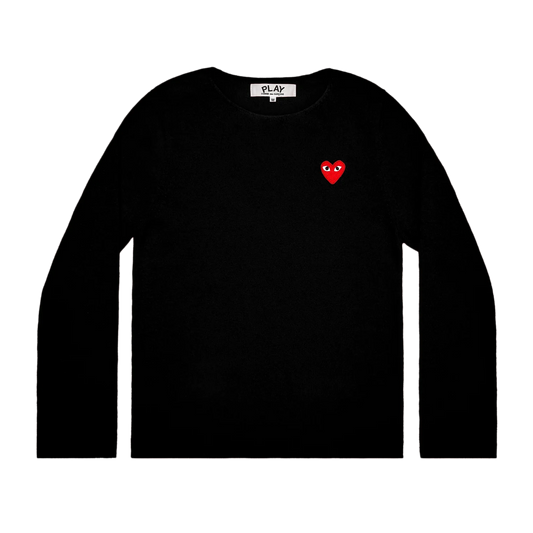 Comme Des Garcons PLAY Sweater Red Emblem Black AX-N068-051
