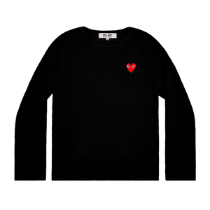 Comme Des Garcons PLAY Sweater Red Emblem Black AX-N068-051