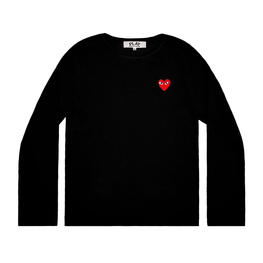 Comme Des Garcons PLAY Sweater Red Emblem Black AX-N068-051