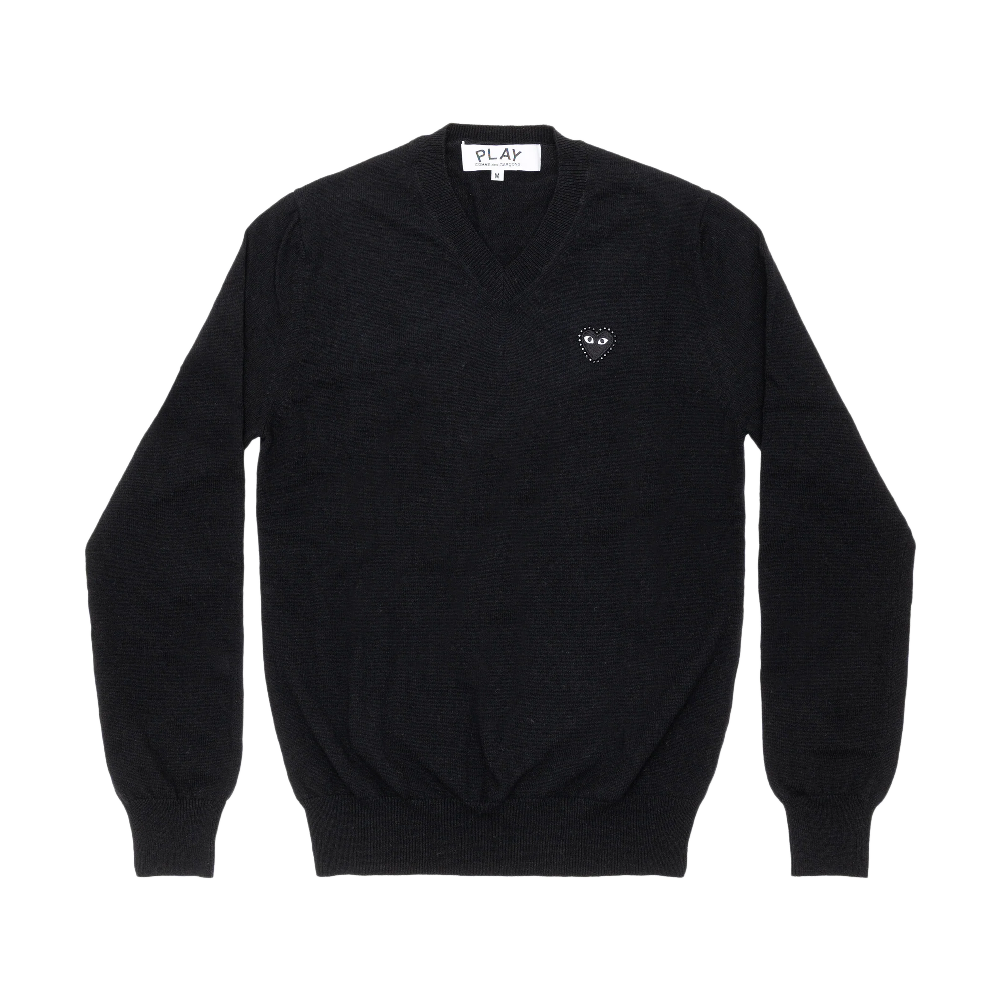 Comme Des Garcons PLAY Knit Rhinestone Emblem Black AX-N804-051