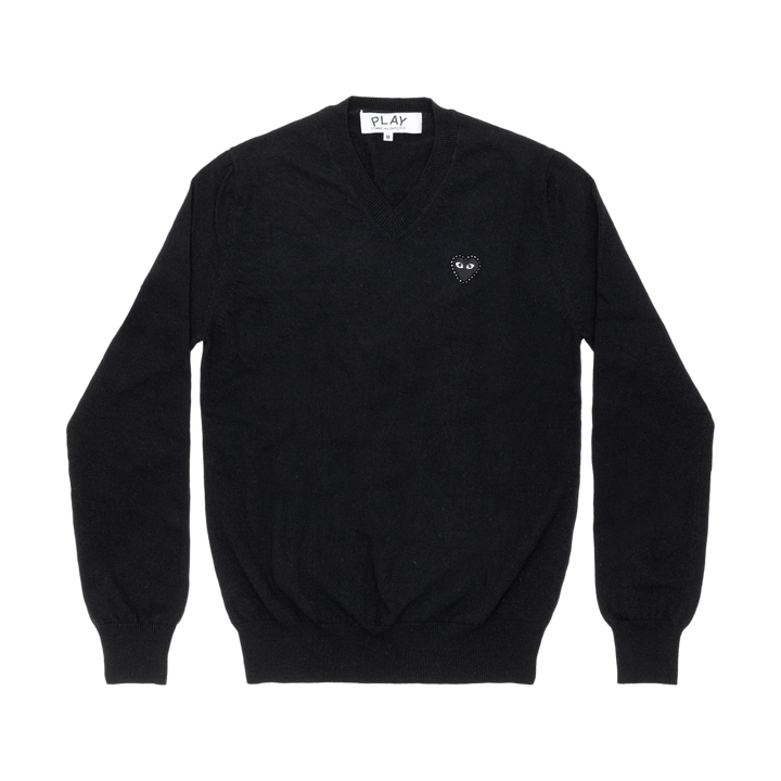 Comme Des Garcons PLAY Knit Rhinestone Emblem Black AX-N804-051