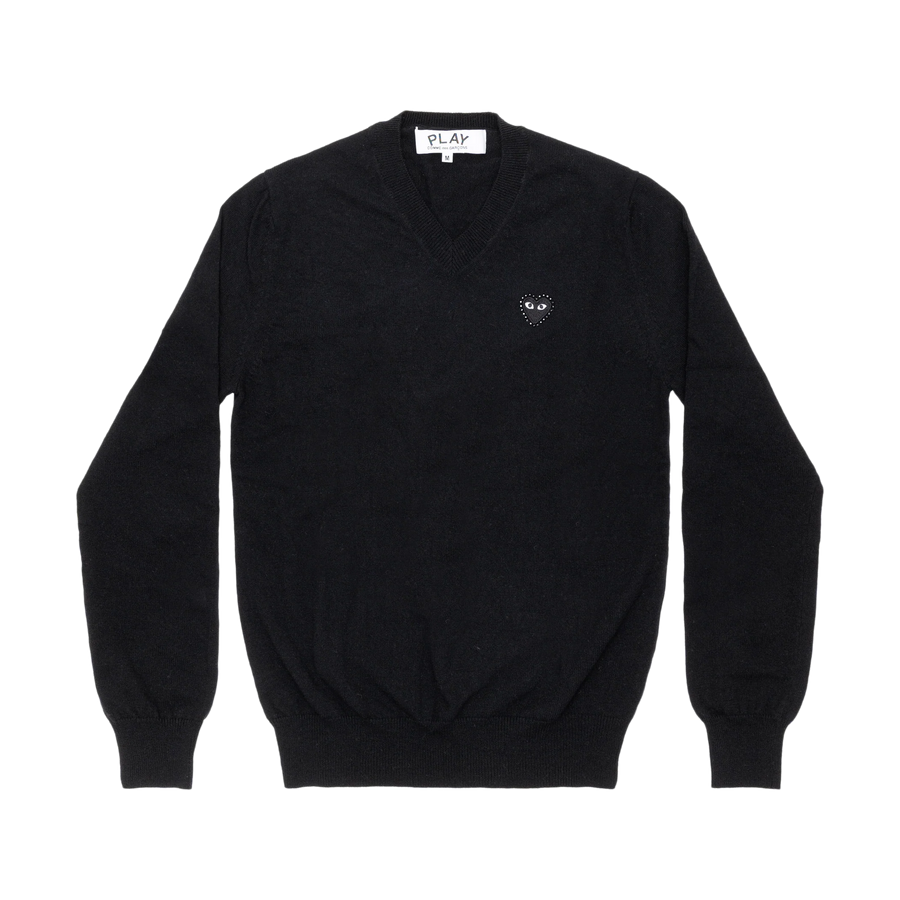 Comme Des Garcons PLAY Knit Rhinestone Emblem Black AX-N804-051