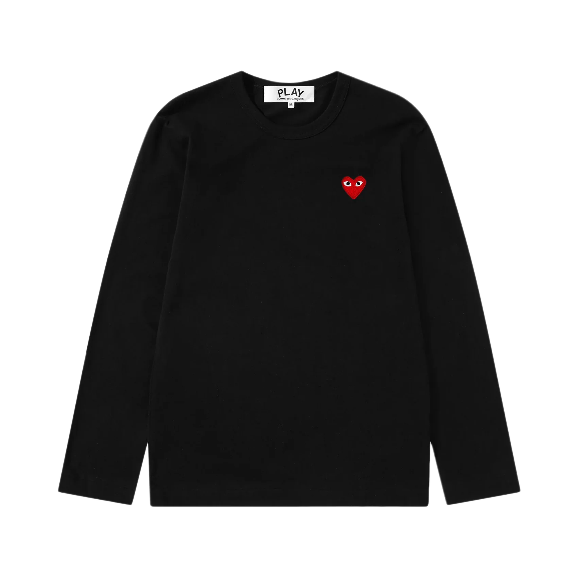 Comme Des Garcons Play T-Shirt Red Emblem Black L/S AX-T118-051