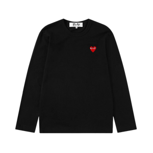 Comme Des Garcons Play T-Shirt Red Emblem Black AX-T118-051