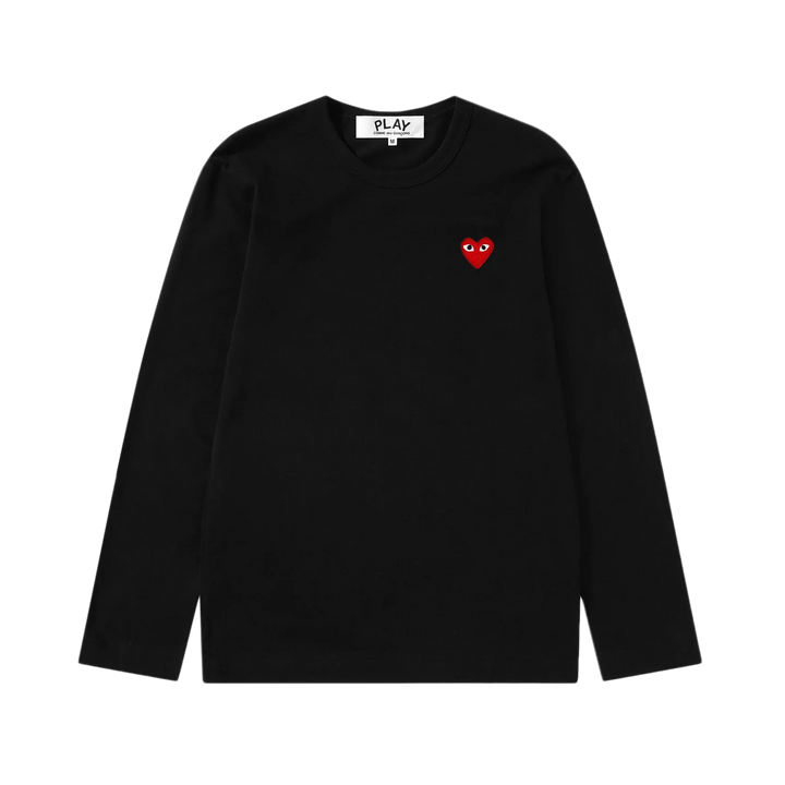 Comme Des Garcons Play T-Shirt Red Emblem Black AX-T118-051