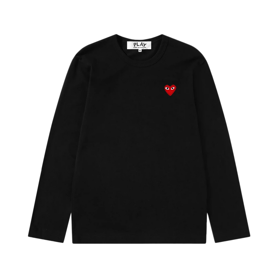 Comme Des Garcons Play T-Shirt Red Emblem Black AX-T118-051