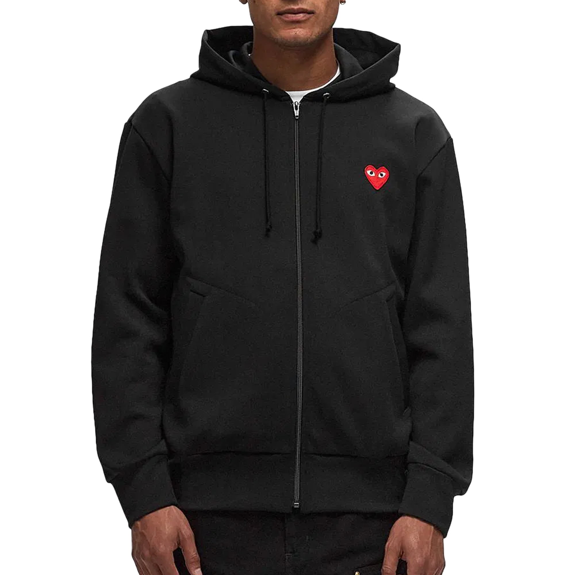 Comme Des Garcons Play Sweatshirt Red Emblem Black AX-T172-051