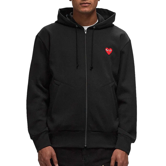 Comme Des Garcons Play Sweatshirt Red Emblem Black AX-T172-051