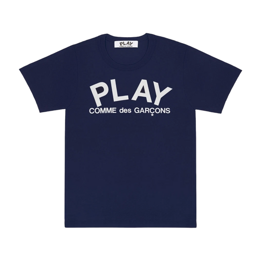 Comme Des Garcons PLAY T-Shirt Logo Print Play Logo Navy AX-T176-051