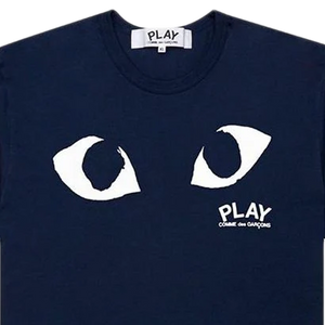 Comme Des Garcons Play T-Shirt Play Logo Print Navy AX-T178-051