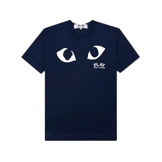 Comme Des Garcons Play T-Shirt Play Logo Print Navy AX-T178-051