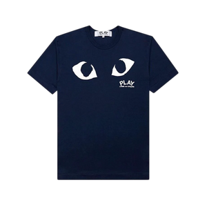 Comme Des Garcons Play T-Shirt Play Logo Print Navy AX-T178-051